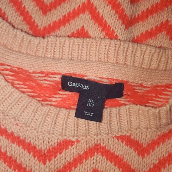 Gap Kids Orange Chevron Sweater - Picture 3 of 4